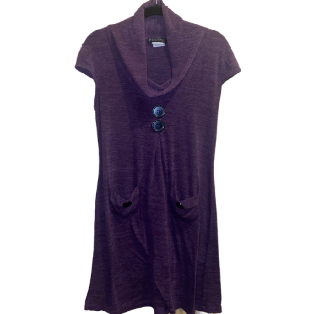 Deep Plum Purple Pullover‎ A-line Dress w/ Pockets